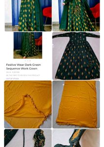 2 Elegant Green  Anarkali Suit And Red