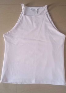Optical White Camisoles Like Crop Top