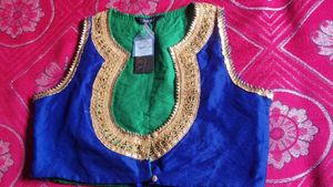 Elegant Blue &amp; Green Embellished Coti