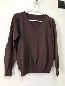 Cozy Brown V-Neck Sweater