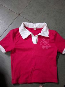 Cute Cherry Graphic Polo T-Shirt