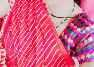 BEAUTIFUL LEHRIYA SAREE WITH SLIM BORDER