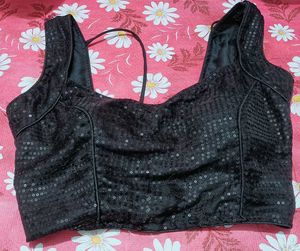 Sparkling Black Sequin Blouse