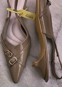 Elegant Taupe Slingback Heels