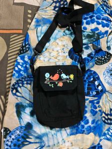Blue Butterfly Print V-Neck Dress and bag free