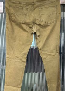 Embroidered Khaki Jeans