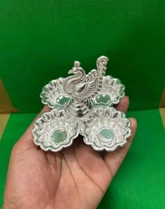 Silver Peacock Showpiece