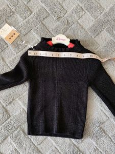 Girls Black Knit Sweater