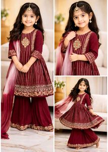 Elegant Girls' Ethnic Sharara Suit