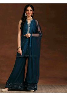 Elegant Teal Kurta Palazzo Set