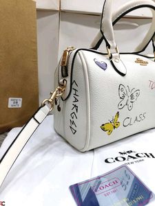 COACH* *WHITE CHALK SKETCH PRINT ROWAN SATCHEL BAG