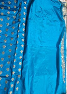 Teal & Gold Saree