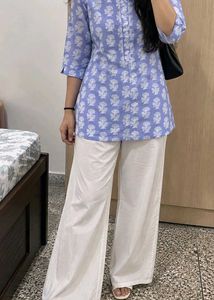 lilac Block Print Kurta