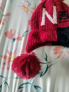 Cozy Knit Beanie Hat with Pom Poms