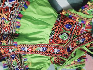 Vibrant Embroidered Choli and Dhoti Set