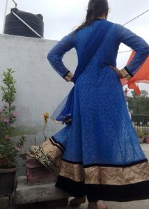 Royal Blue Anarkali Lehenga