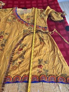 Yellow High Low Kurta Set