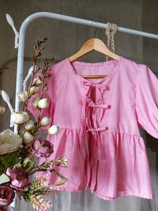 Pink Gingham Top