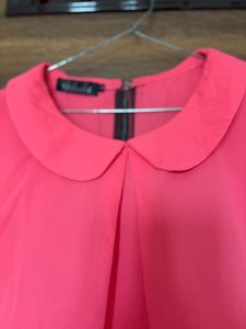 Chic pink Peter Pan Collar Top