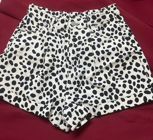 Dalmatian Print High-Waisted Shorts