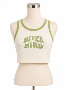 Retro "Never Mind" Graphic Crop Top