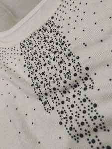 White rhinestoned tank top