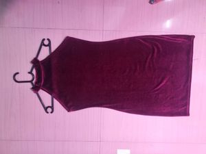 Velvet Purple Maroon Dress