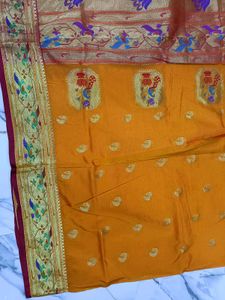 Elegant Yellow Paithani Saree
