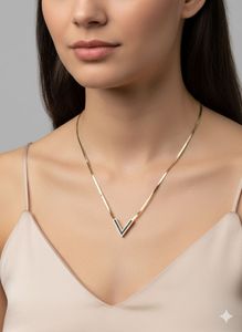 Anti Tarnish | Minimalist V Pendant Necklace