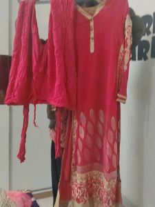 Red Embroidered Salwar Suit