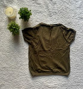 Olive Green Short Sleeve Top