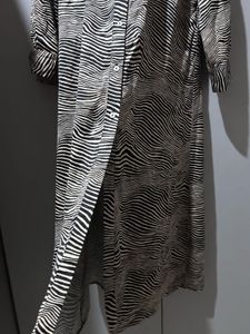 Zebra Print Button-Down Maxi Dress