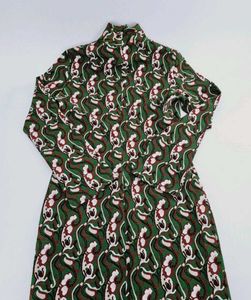 Stylish Printed Midi Dress with Slit