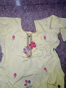 cream silk salwar kameez