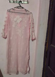 Pink Floral Embroidered Tunic