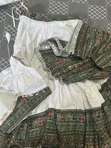 White Sequined Lehenga Choli Set With Dupatta