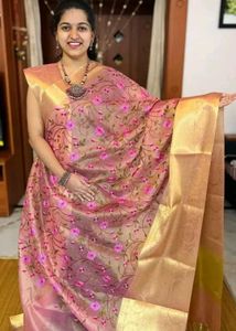 🔥without tag brand new Banarasi tissue silk saree