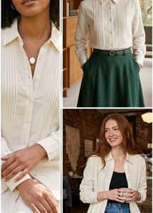 Cream Pintuck Kurta Shirt