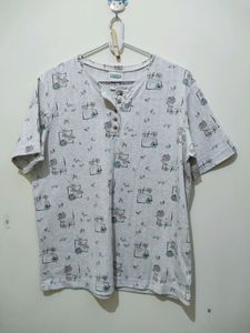 Classic Element Light Brown Khaki Floral Print Top