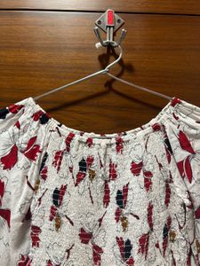 Chic Floral Smocked Off-Shoulder Top