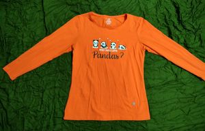 Casual Crew Neck Full Sleeve Orange T-shirt From Brand Dollar Missy, Size M