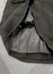 Olive Green Belted Mini Skirt