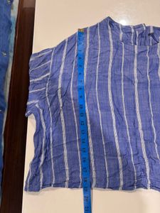 Marks &amp; Spencer - White &amp; Blue Striped Top