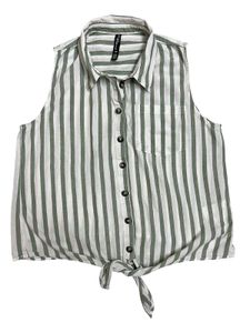 Jean Pascale Sleeveless Tie-Front Blouse