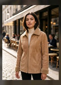 Stylish Suede Sherpa Lined Jacket