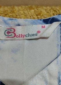 Elegant Blue &amp; White Tie-Dye Straight Kurta