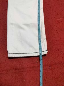 Smog White Jeans with Contrast Stitching