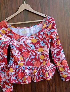 Floral Print Peplum Top