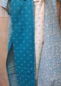 Combo- Blue &amp; yellowish green kurta set with dupa