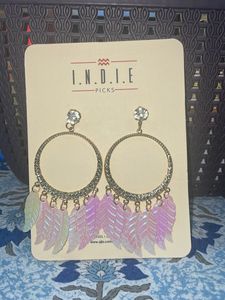 Bohemian Hoop Feather Earrings